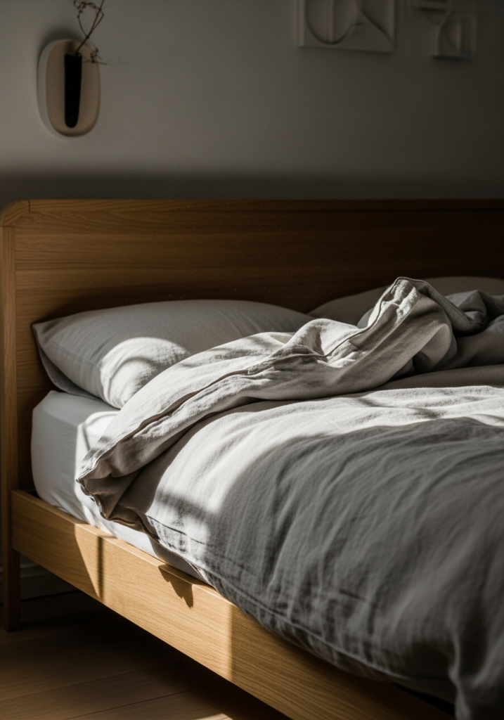 Timeless minimal bedroom decor with calm romantic atmosphere