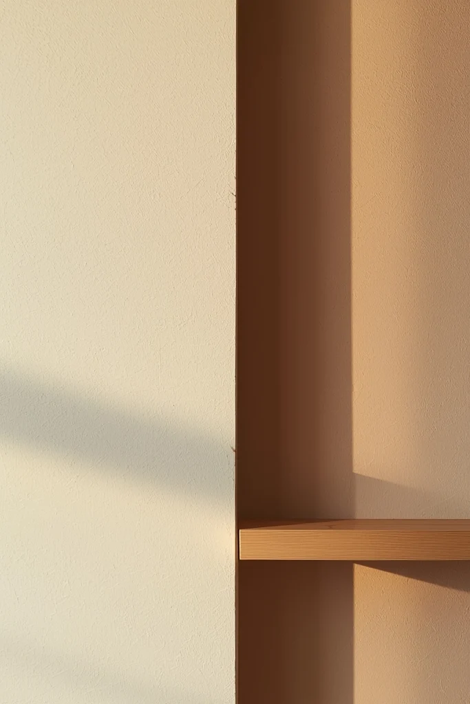 Two adjacent Japandi wall color samples — warm off-white similar to Benjamin Moore White Dove on the left and warm greige similar to Sherwin-Williams Accessible Beige on the right, both with matte finish